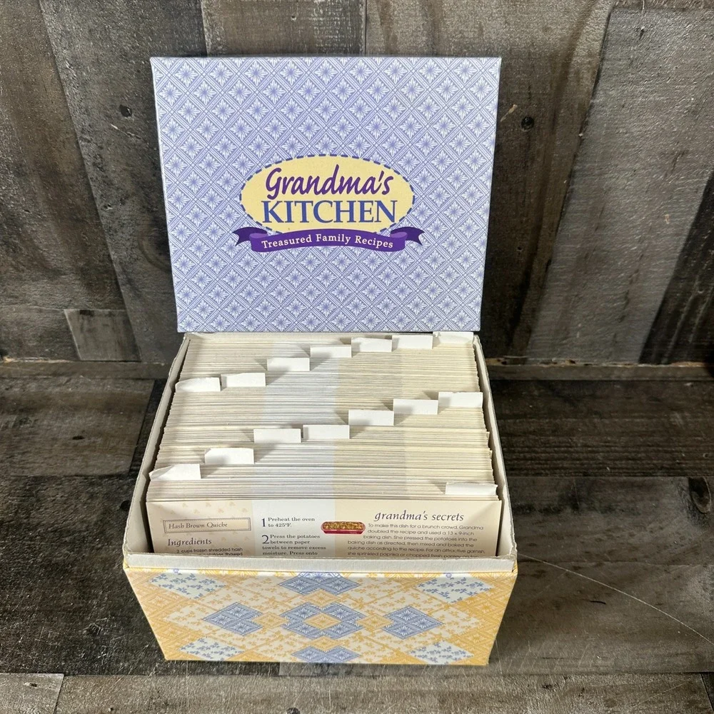 Grandma's Kitchen Treasured Family Recipes Boxed Recipe Card Set, Paper Original